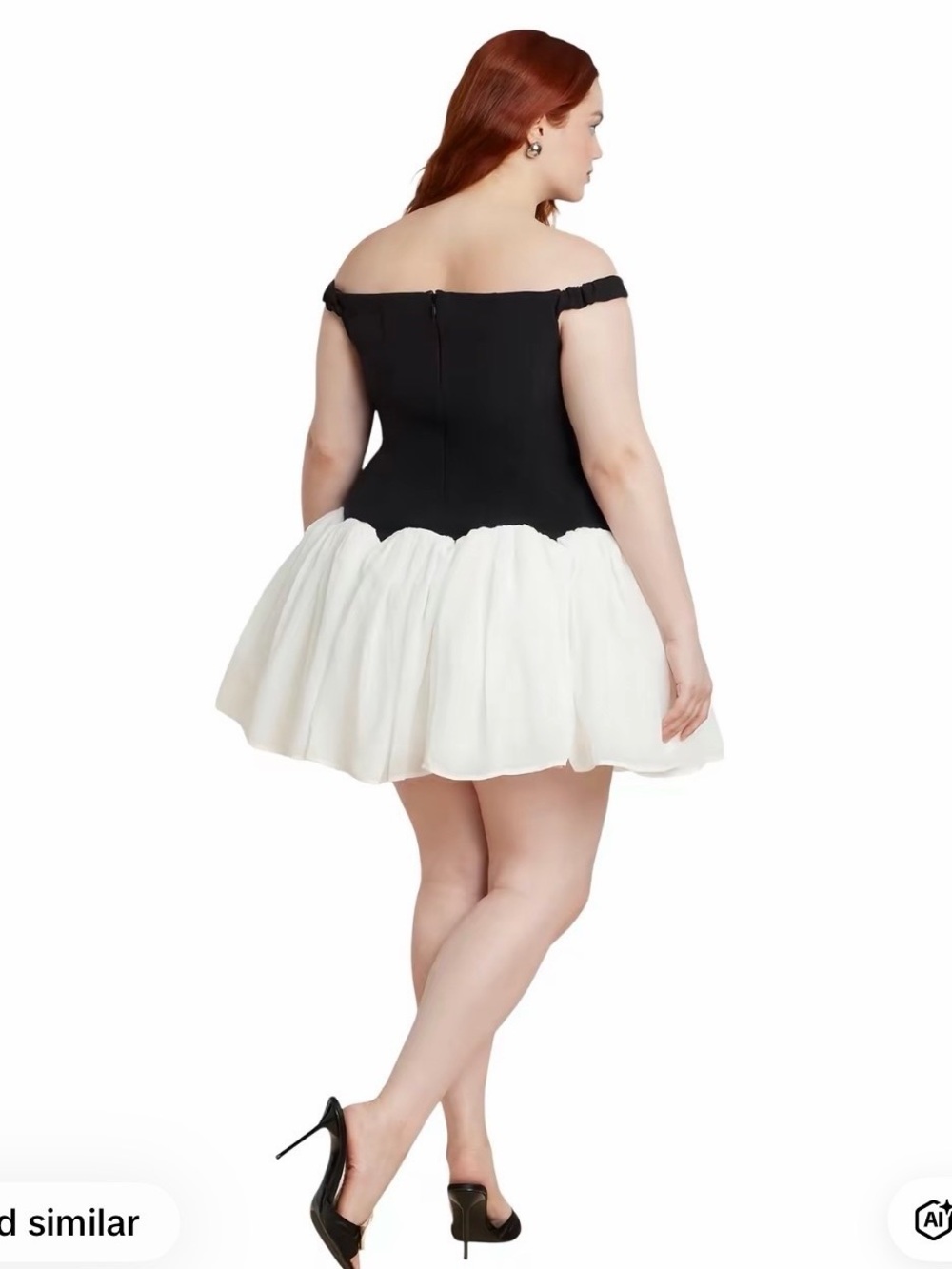 Contrast Tutu Mini Dress - Picture 2 of 6